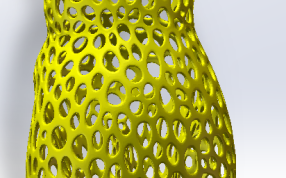 镂空小猫黄色材料效果图