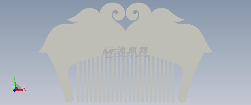 古典梳子模型正视图