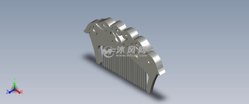 古典梳子模型轴测图