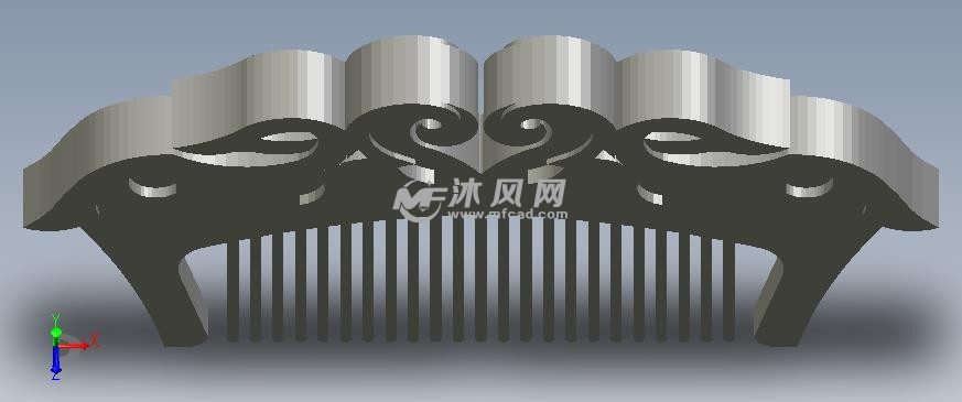古典梳子模型俯视图