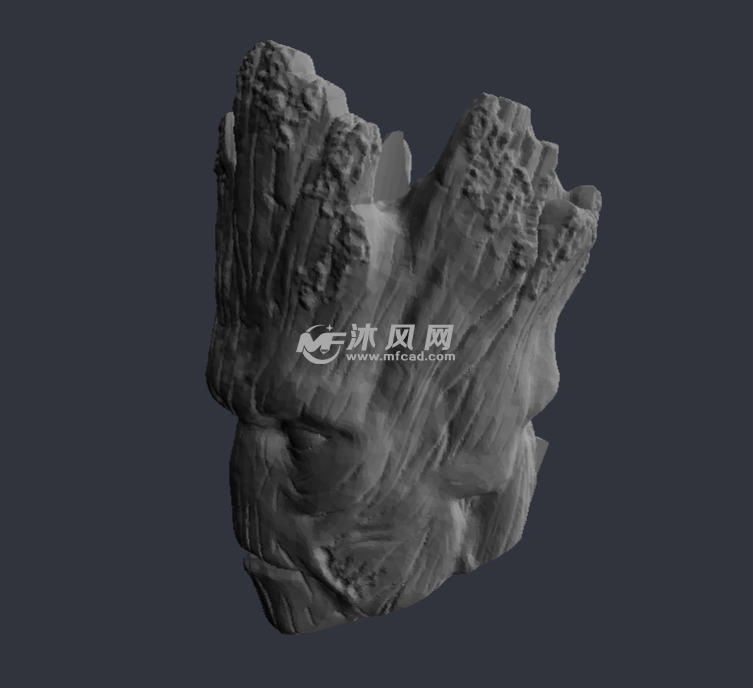 树人格鲁特花盆侧视图