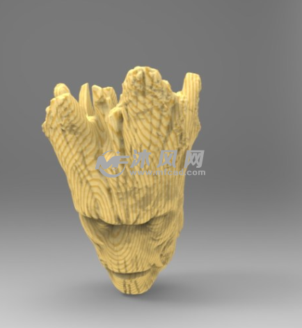 树人格鲁特花盆正视图