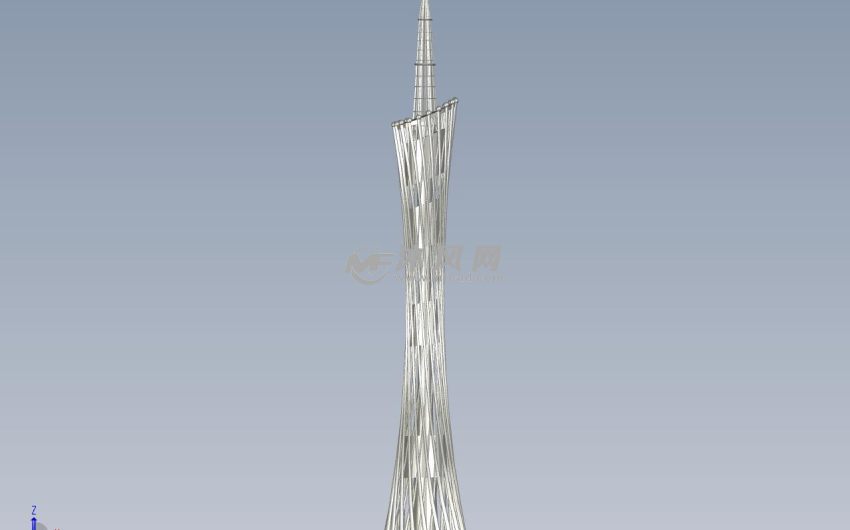 广州塔模型正视图