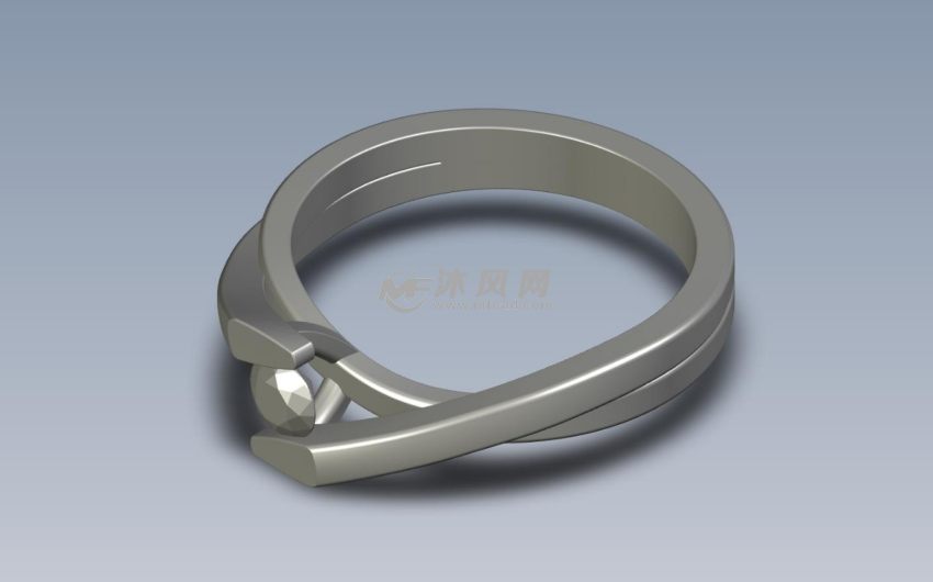 爱人钻戒模型轴测图