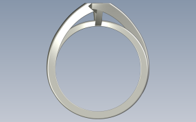 爱人钻戒模型正视图