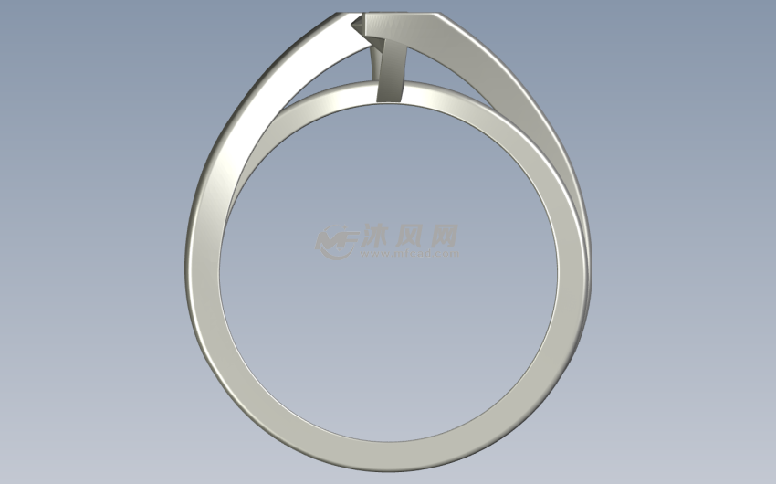 爱人钻戒模型正视图