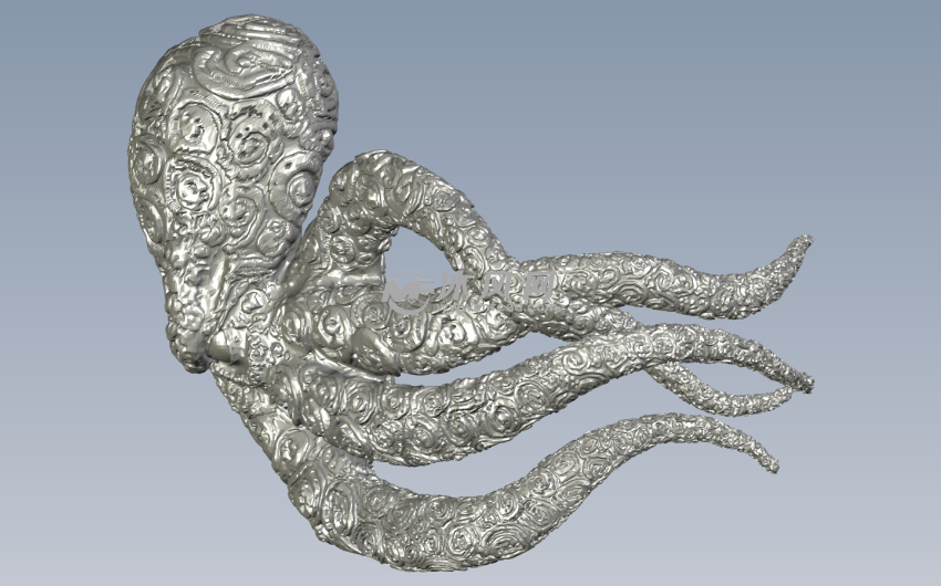 章鱼戒指设计侧视图