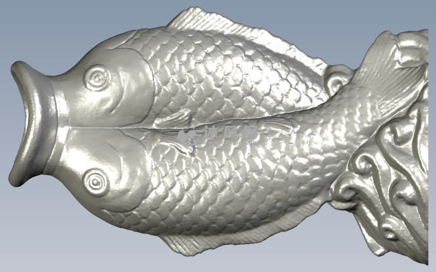 鱼雕塑侧视图