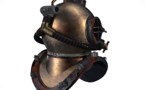 潜水员头盔轴测图