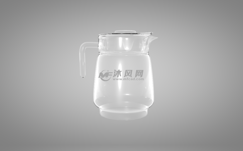 玻璃热水壶左视图