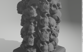 骷髅烛台轴测图