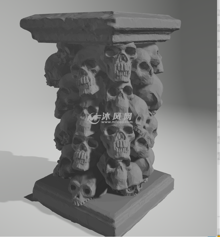 骷髅烛台轴测图