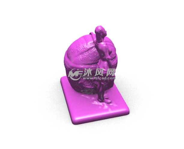 奥尔梅克巨头与美女轴测图