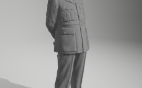 阿瑟·特拉弗斯·哈里斯雕塑侧视图