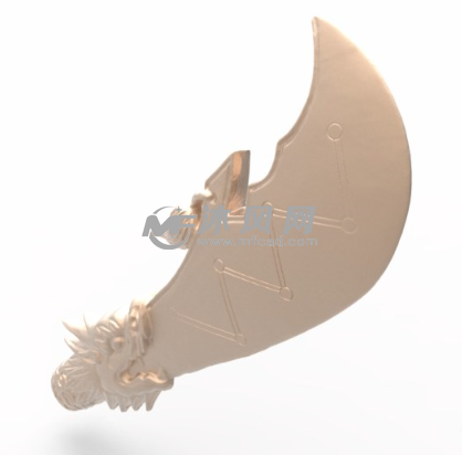 青龙偃月刀轴测图