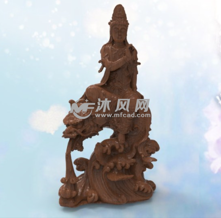 海兽上的观音 模型