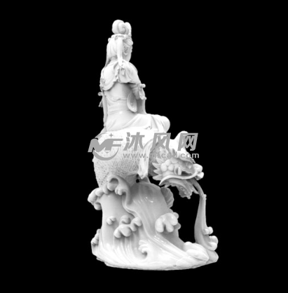 海兽上的观音 侧视图