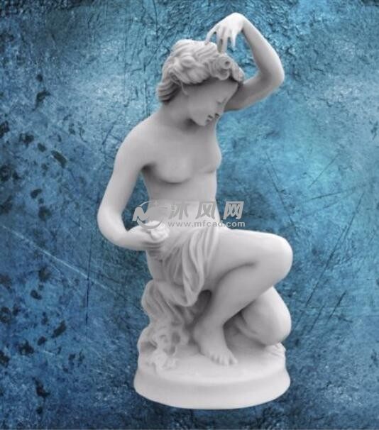 女子雕像雕塑侧视图