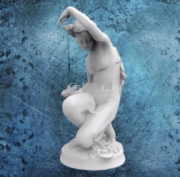 女子雕像雕塑轴测图