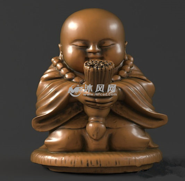 小和尚捧香正视图