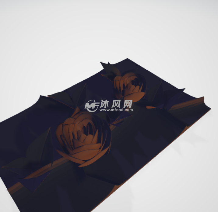 紫色妖姬花轴测图