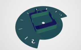 墙挂式时钟轴测图