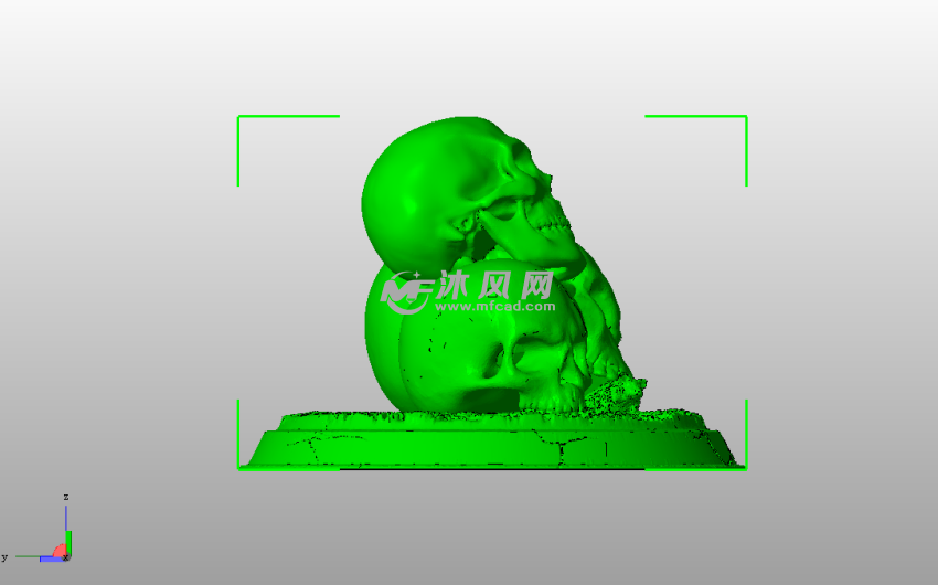 骷髅头摆件侧视图