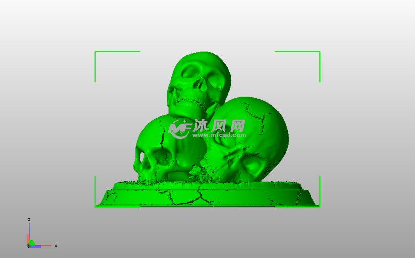 骷髅头摆件主视图