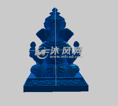 佛像模型后视图