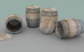 木头桶效果图
