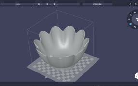 花边碗斜二测视图