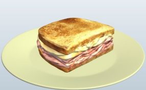 三明治放在盘子里