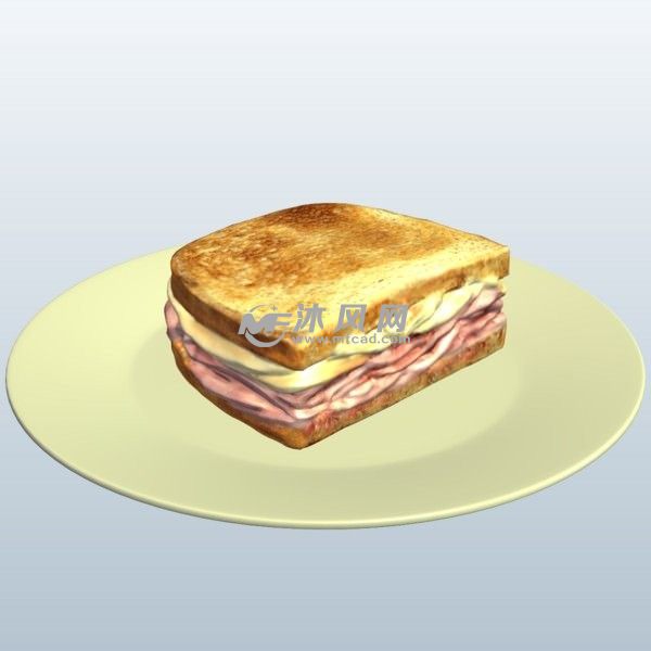 三明治放在盘子里