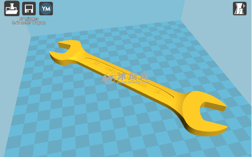 双头呆扳手打印图