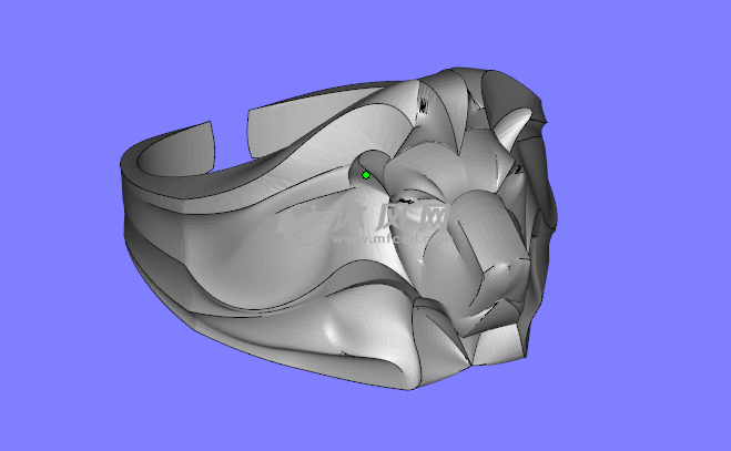 狮子头戒指轴测视图