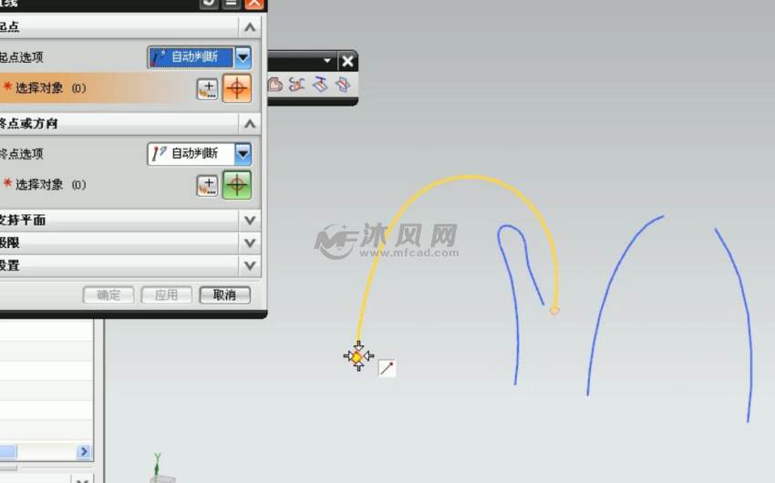 图片导入ug绘制轮廓线建模