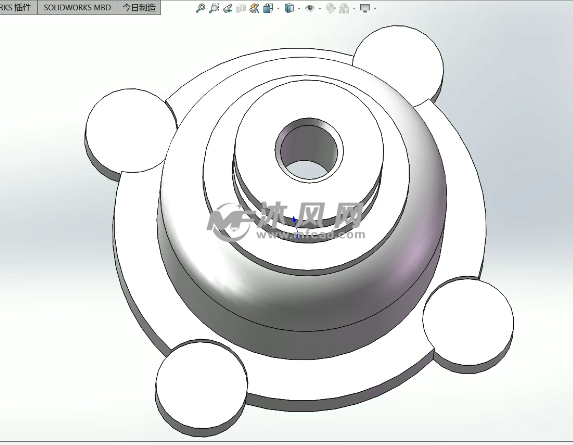 solidworks繪製閥蓋並生成二維工程圖_solidworks三維建模教程_沐風網